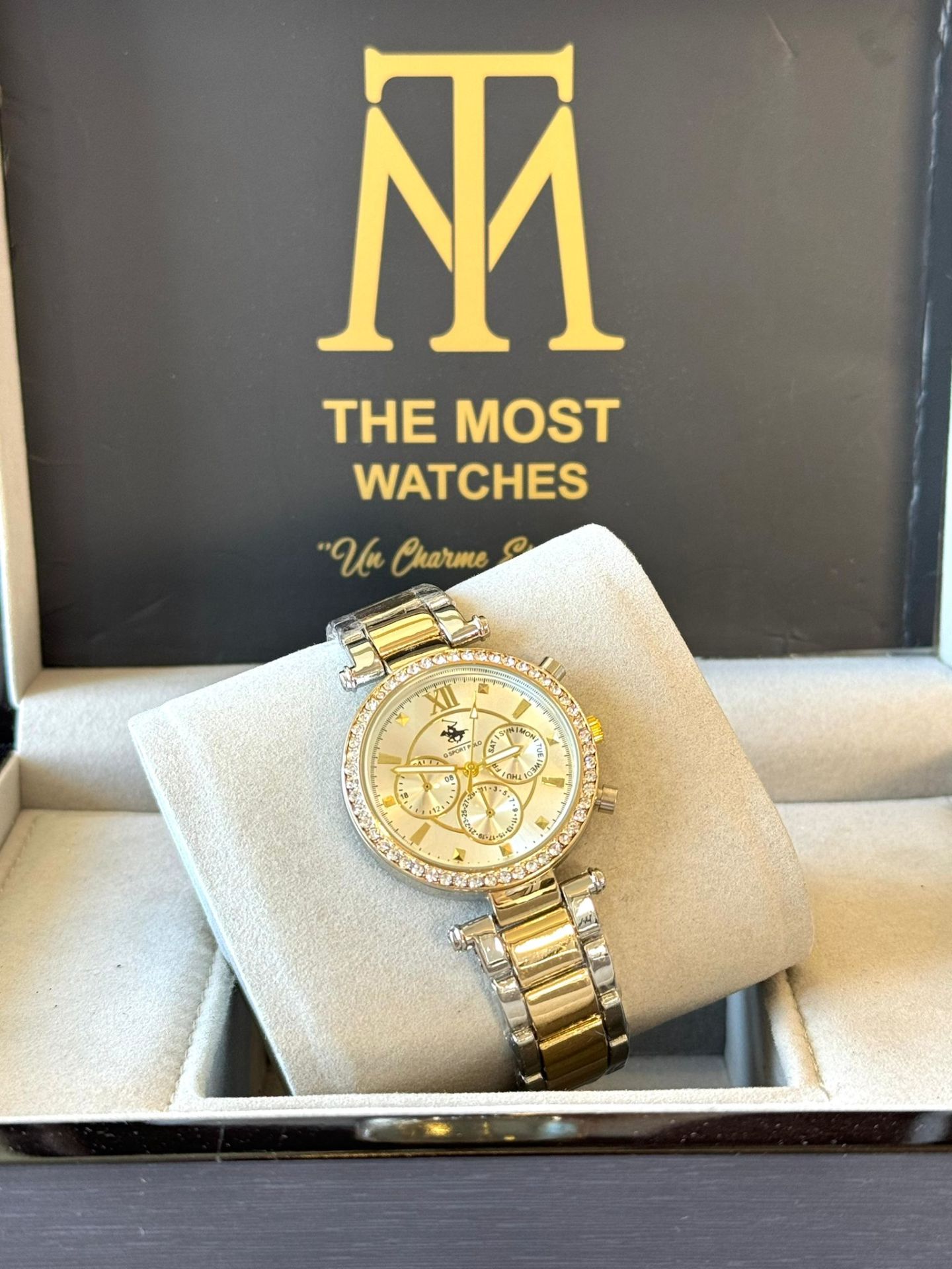 G SPORT POLO ÇİFT RENK ZİRKON TAŞLI KADIN KOL SAATİ