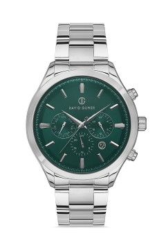 DAVID GUNER-DG-8400GA-A10 Çelik Gümüş Renk Erkek Göstergeli Kol Saati Modeli